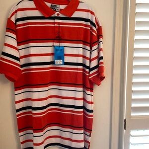 Red Striped Men's Polo Shirt